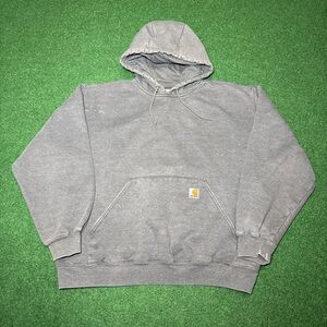 Vintage Y2K Carhartt Gray Heavyweight Gray XXL Cotton Blend Hoodie Sweatshirt